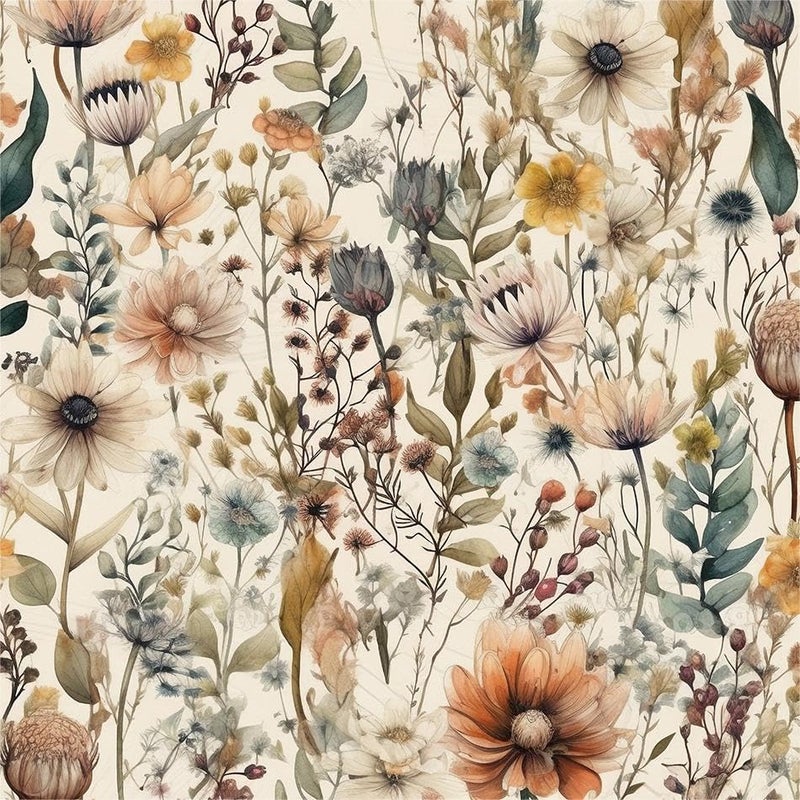 REDAMANCY Boho Coloful Yellow Wildflower Vintage Leaf Peel and Stick Wallpaper Stick on Contact Paper Vintage Wall Paper Easy Peel Off for nightstand Drawer Cabinet Renter - Image 1