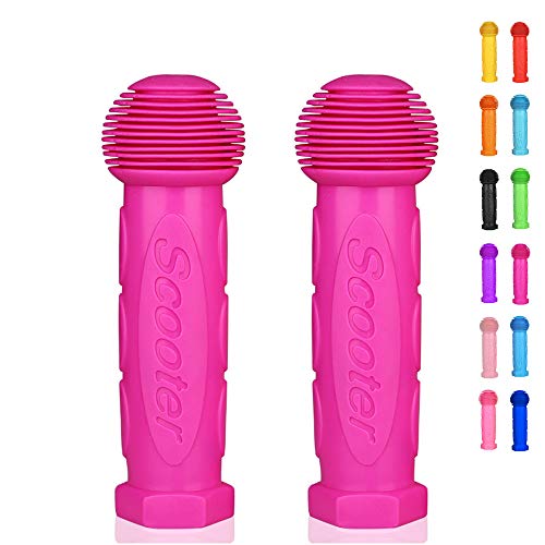 OTFAITP Scooter Grip Handlebar 1 Pair Bicycle Grip Fit for 2-3-4 Wheels Kid Kick Scooters,Children Bike,Drifting Scooter,Swing Scooter,Rose Red - Image 1