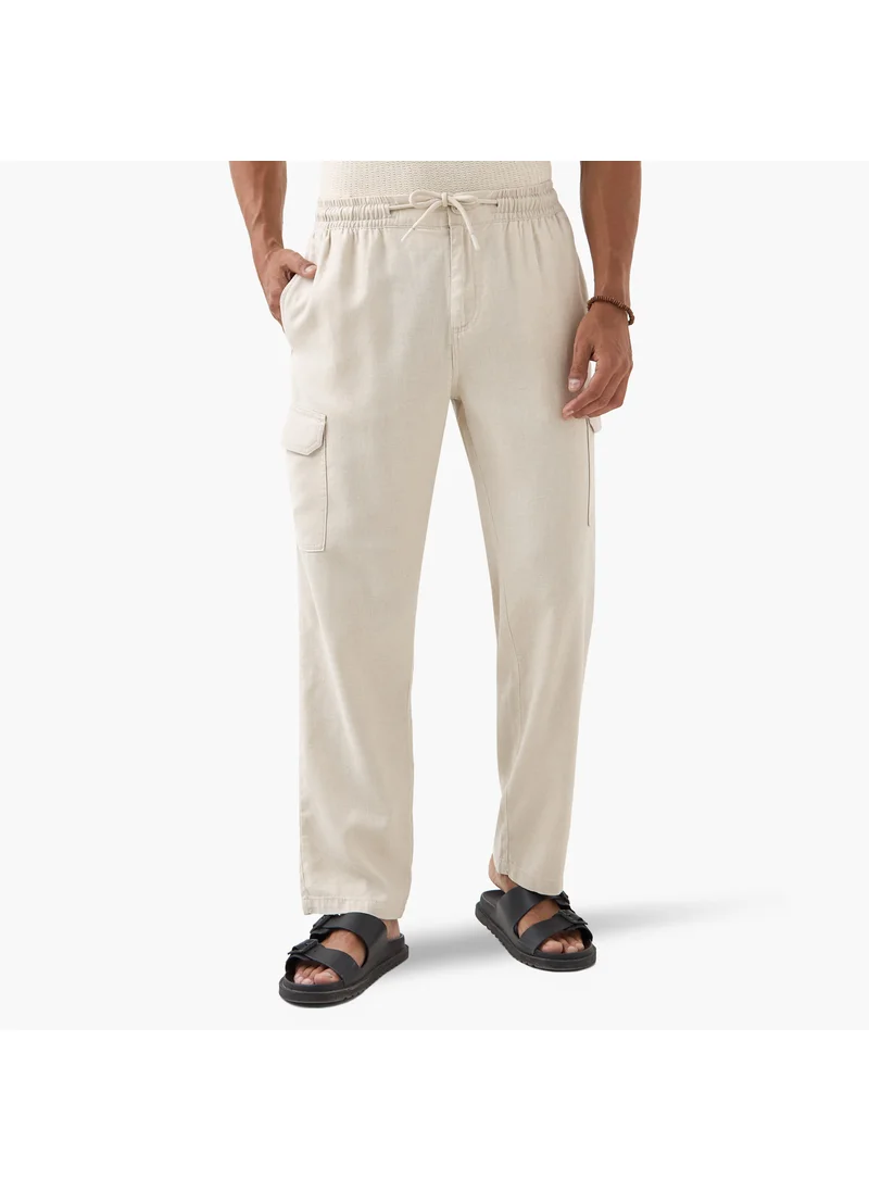ايكونيك Iconic Cargo Flexi Waist Trousers with Drawstring Closure