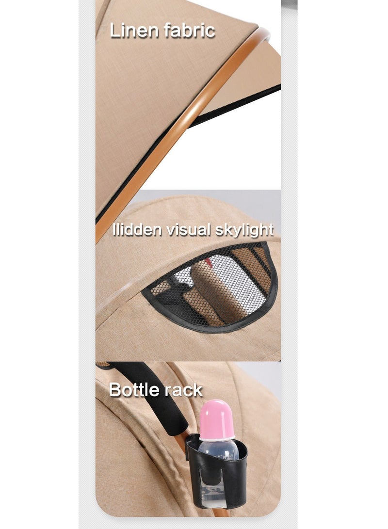 XiuWoo Two Way Push Portable Infant Adjustable Foldable Baby Stroller, Push Stroller and Baby Cart with Handles, safety harness, Storage Basket, Stroller Tray and Cup Holder - Image 4