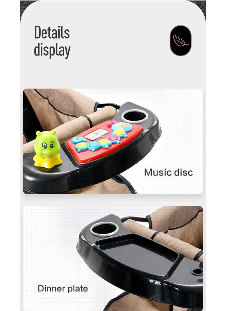 XiuWoo Two Way Push Portable Infant Adjustable Foldable Baby Stroller, Push Stroller and Baby Cart with Handles, safety harness, Storage Basket, Stroller Tray and Cup Holder - Image 2