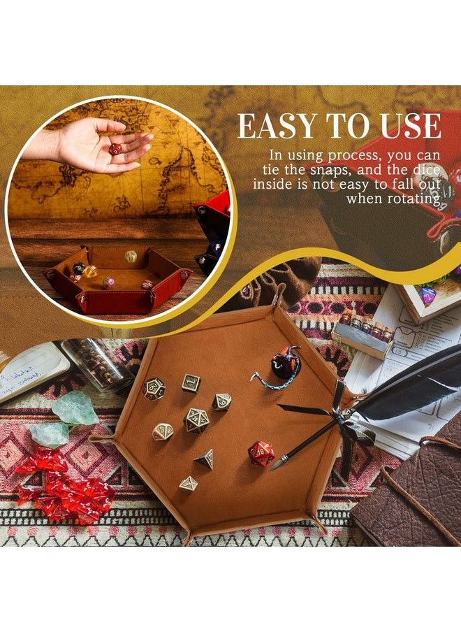 12 Pcs Dice Tray For Rolling Portable Folding Dice Holder Tray Strong Box Portable Pu Leather Velvet For Dice Games Like Rpg And Other Table