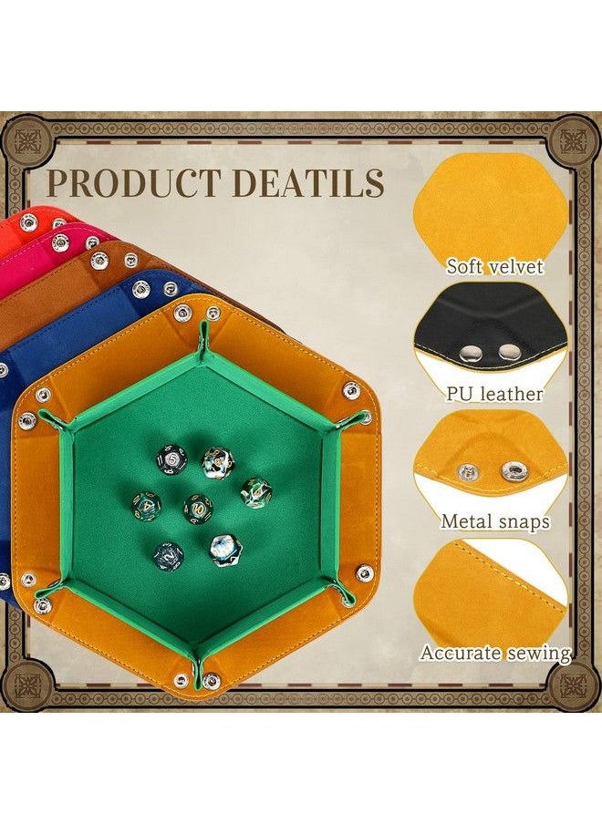 12 Pcs Dice Tray For Rolling Portable Folding Dice Holder Tray Strong Box Portable Pu Leather Velvet For Dice Games Like Rpg And Other Table