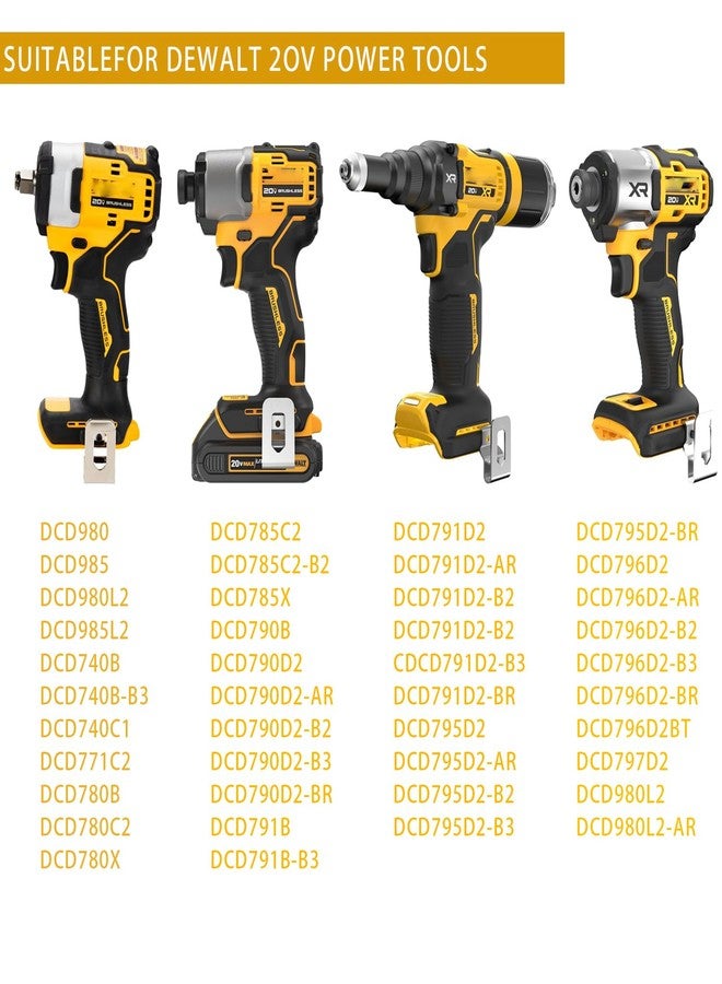 ZUIHUI Belt Clips for Dewalt Replacement Drill Tool Clips Hook Kit Fit Dewalt N268241 for 20V Power Tools DCD980 DCD985 DCD980L2 DCD985L2（ 2 Set) - Image 3