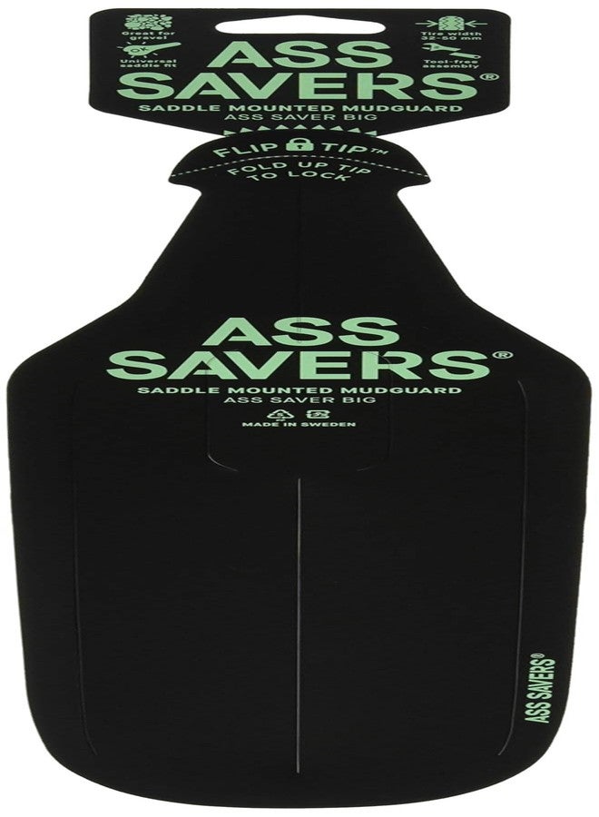 Ass Savers حماية الطين الكبيرة لكرسي الدراجة Ass Savers للإطارات العريضة، 30-50 مم، حتى 55 مم، الجيل 4، أقصى حماية من المطر، تركيب بدون أدوات، طرف قابل للطي مسجل، خفيف الوزن، مستقر، ذاتي التمركز، CX، Gravel، أسود - Image 1