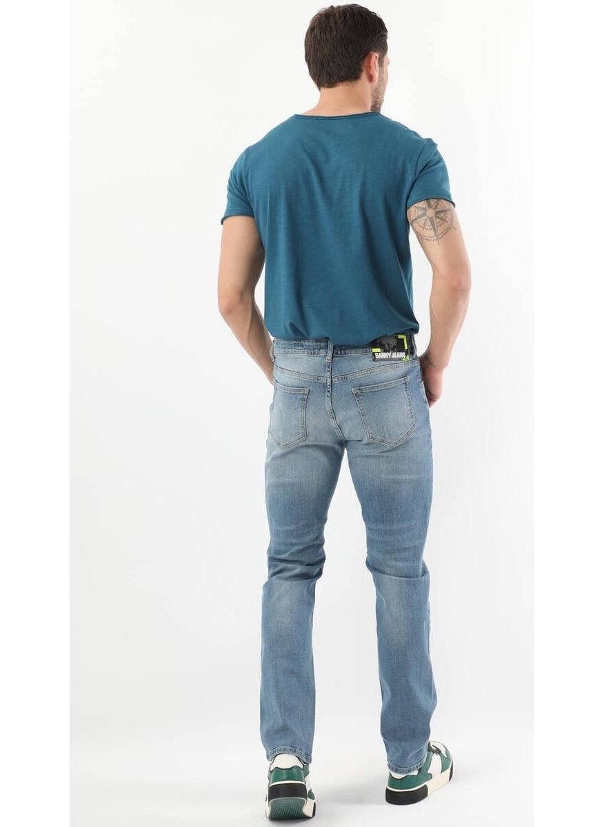 Banny Jeans جينز أزرق مقاس عادي للرجال بتمزق عند الركبة  - Image 4