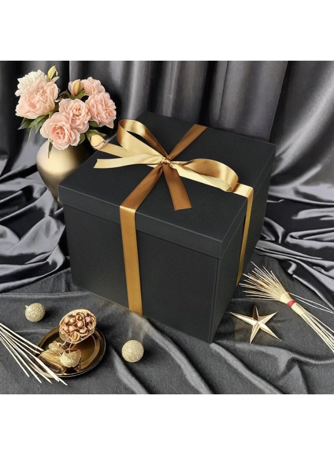 Large Gift Box 12x12x10 Inches,Black Gift Boxes for Presents,Birthday Box,for Packaging,Valentine's Day,Mother's Day,Christmas,Anniversaries,Family or Business. - Image 5