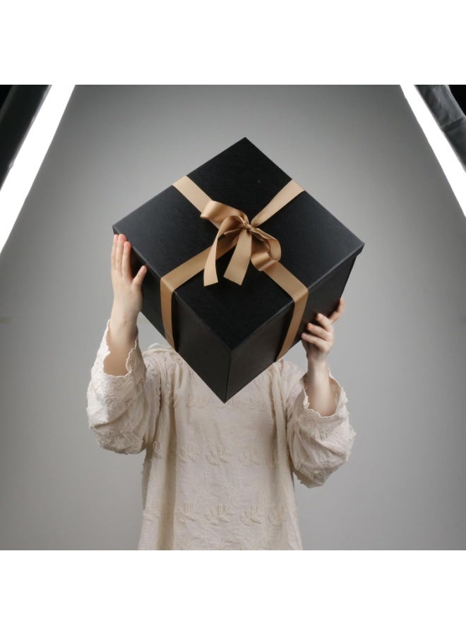 Large Gift Box 12x12x10 Inches,Black Gift Boxes for Presents,Birthday Box,for Packaging,Valentine's Day,Mother's Day,Christmas,Anniversaries,Family or Business. - Image 2