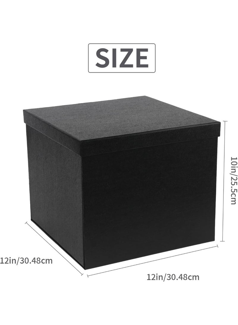 Large Gift Box 12x12x10 Inches,Black Gift Boxes for Presents,Birthday Box,for Packaging,Valentine's Day,Mother's Day,Christmas,Anniversaries,Family or Business. - Image 3