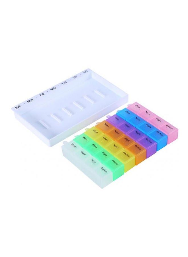 Y&D Weekly Portable Medicine Storage Case Multi Colour 8x11.5x2centimeter - Image 3