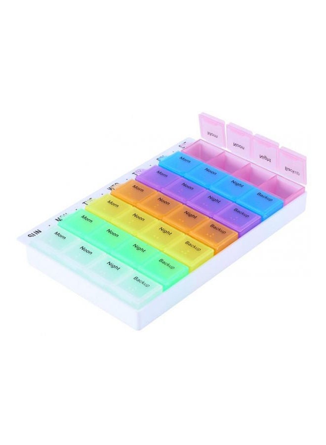 Y&D Weekly Portable Medicine Storage Case Multi Colour 8x11.5x2centimeter - Image 2