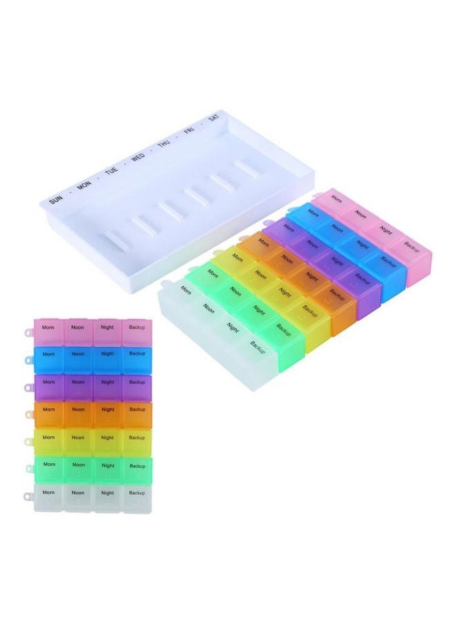 Y&D Weekly Portable Medicine Storage Case Multi Colour 8x11.5x2centimeter - Image 4