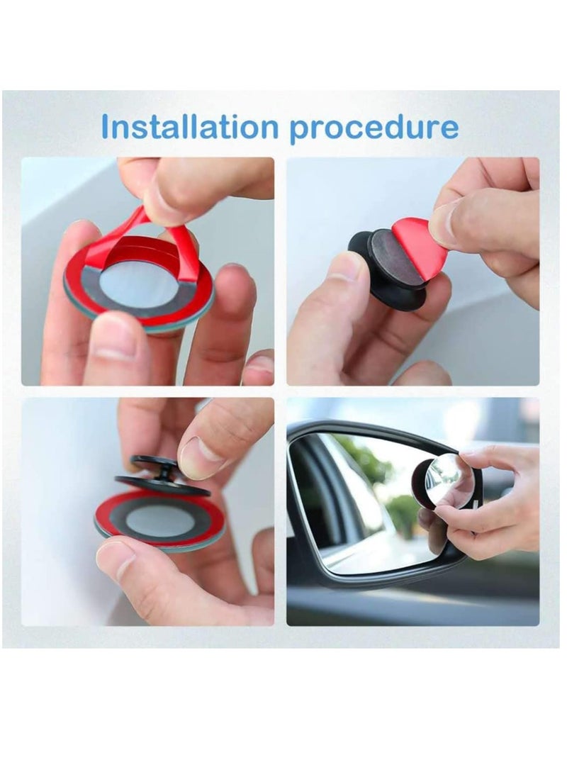 SYOSI 2 PCS Blind Spot Mirror, 360 Degree Adjustabe Round HD Glass, 2" Round HD Glass Convex Rear View Mirror, for any Car, Van, Suv and Trucks  - Image 5