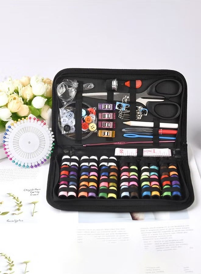 أل أيه بريشوس مجموعة خياطة صغيرة من 172 قطعة من لوازم الخياطة الفاخرة وحقائب إبرة وخيط سوداء مع مجموعة كبيرة من لوازم الخياطة الراقية ومجموعات خياطة صغيرة بألوان عشوائية - Image 2