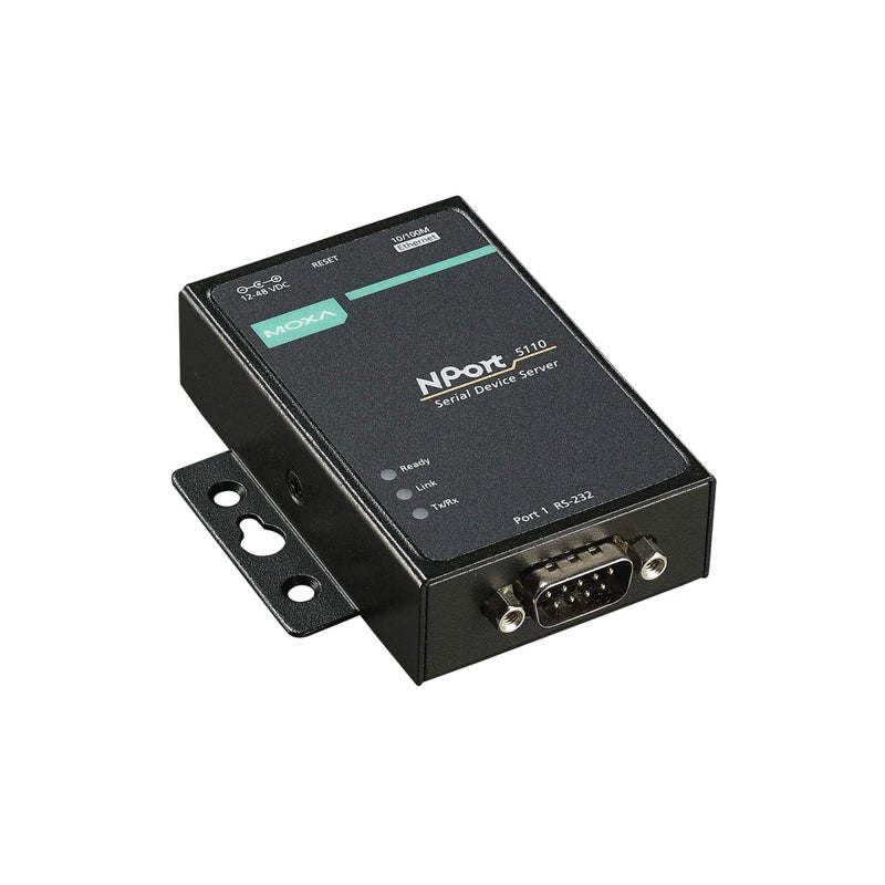 MOXA NPort 5110-1 Port Serial Device Server, 10/100 Ethernet, RS232, DB9 Male - Image 2
