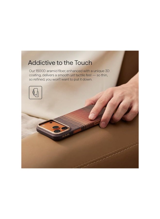 pitaka for iPhone 17 Pro Max Case 6.9" with Camera Control Button, Compatible with MagSafe, Ultra-Slim Case with Caseless Touch Feeling, Fiber Woven, Sunset - Image 2