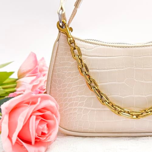 Nalefow Vintage Gold Bag Charms Purse Extender Chain Floral Cute Wallet Keychain Accessories for Women's Handbags Bags &Jeans (Gold) - Image 5