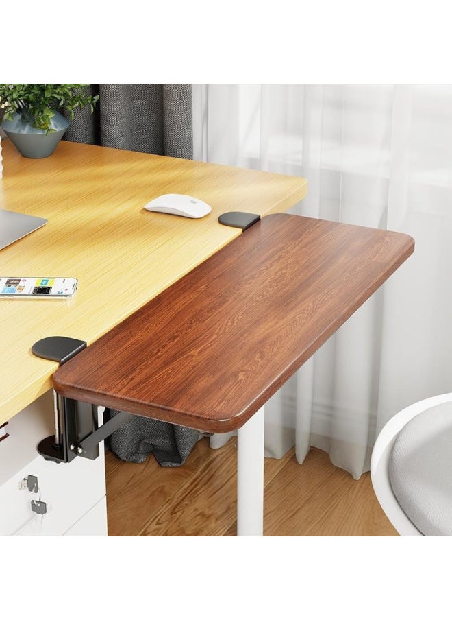 Desk Keyboard Desk Bracket Desktop Dormitory Computer Desk Station Board Folding Extending Hand Support Extending Widening-Pattern:Black Bracket + Log 70*20*1.2  - Image 2
