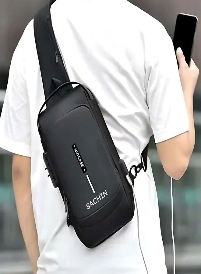 Nutcase Anti-Theft Sling Bag for Men | Customized Crossbody Side Bag Waterproof Backpack with Built-in Lock & USB Charging Port - Image 3
