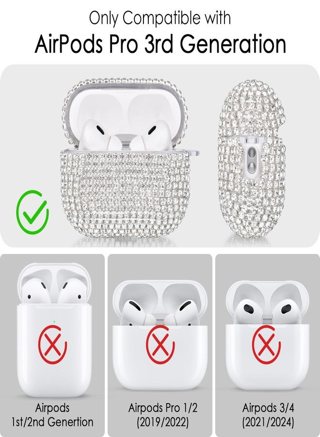 VISOOM Case for Apple Airpods Pro 3 Case Cover 2025, VISOOM Bling Jewerly Airpods iPods Pro3 Cases Cute Glitter Diamond Airpod iPod Pro3 Cases Rhinestone AirPods iPods Pro 3rd Gen Cas with Keychain for Women - Image 2