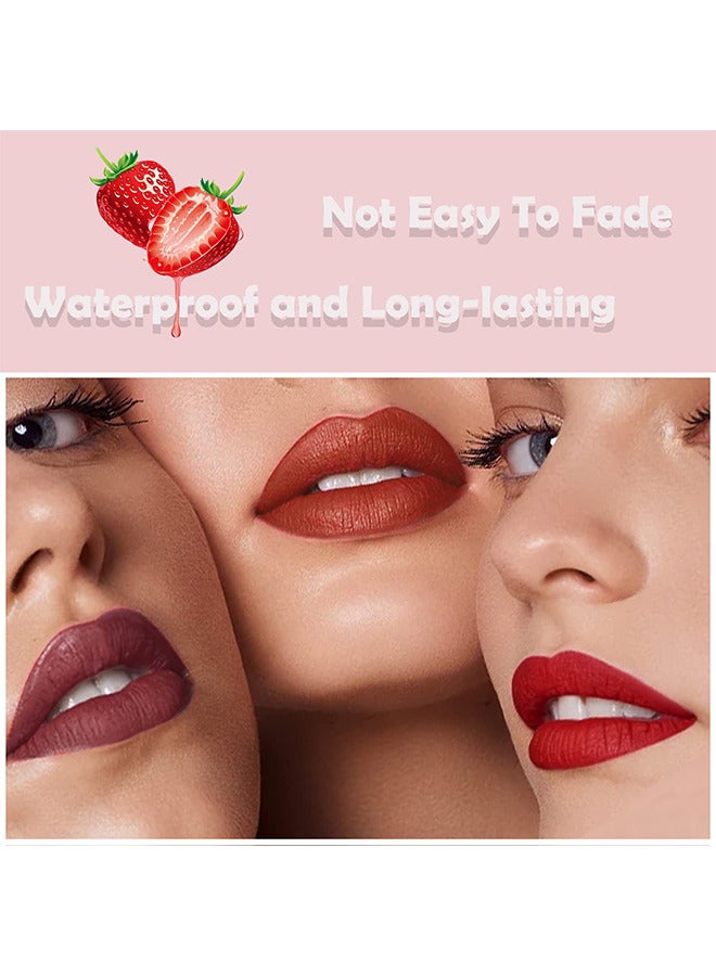 Dragon Ranee 3 Colors Lip Glaze Long Lasting Waterproof Non-stick Cup Lipstick Set, 3pcs Velvet Matte Liquid Lipstick, Smooth Lip Gloss Stain Makeup Cosmetics Set for Women - Image 4