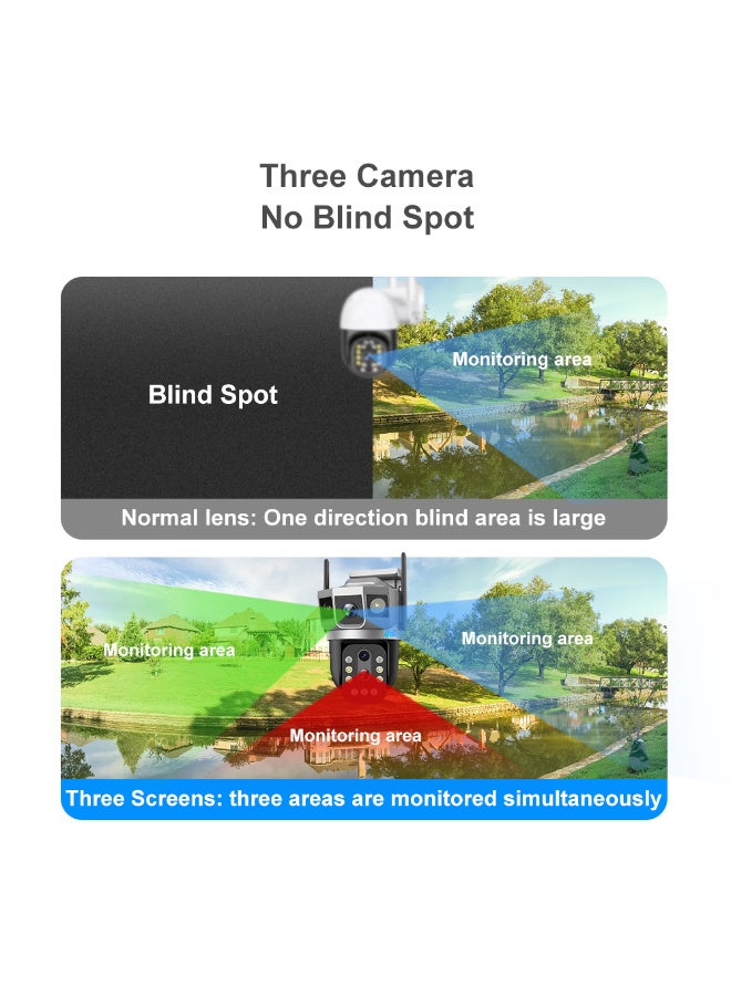Generic 10x Zoom 4G Security Camera Full-color Night Vision, Dual Lens Three Screen Monitoring Camera,Two-way Audio - Image 5