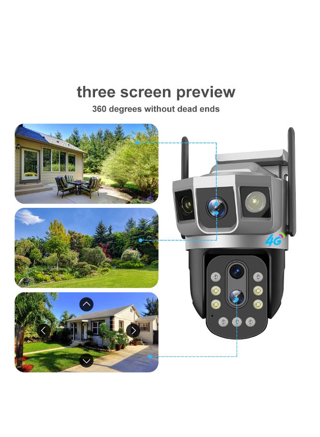Generic 10x Zoom 4G Security Camera Full-color Night Vision, Dual Lens Three Screen Monitoring Camera,Two-way Audio - Image 4