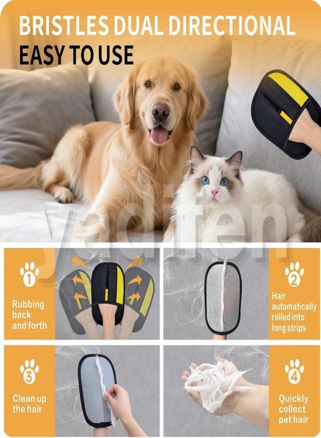 Wishbone Pet Hair Remover Glove for Cat and Dog | Reusable Fur Removal Glove | Removes Hair from Clothes | Furniture Carpet | Soft Silicone Grooming Glove | Easy Cleaning Lint Remover Tool | Pack of 1 | Black - Image 4