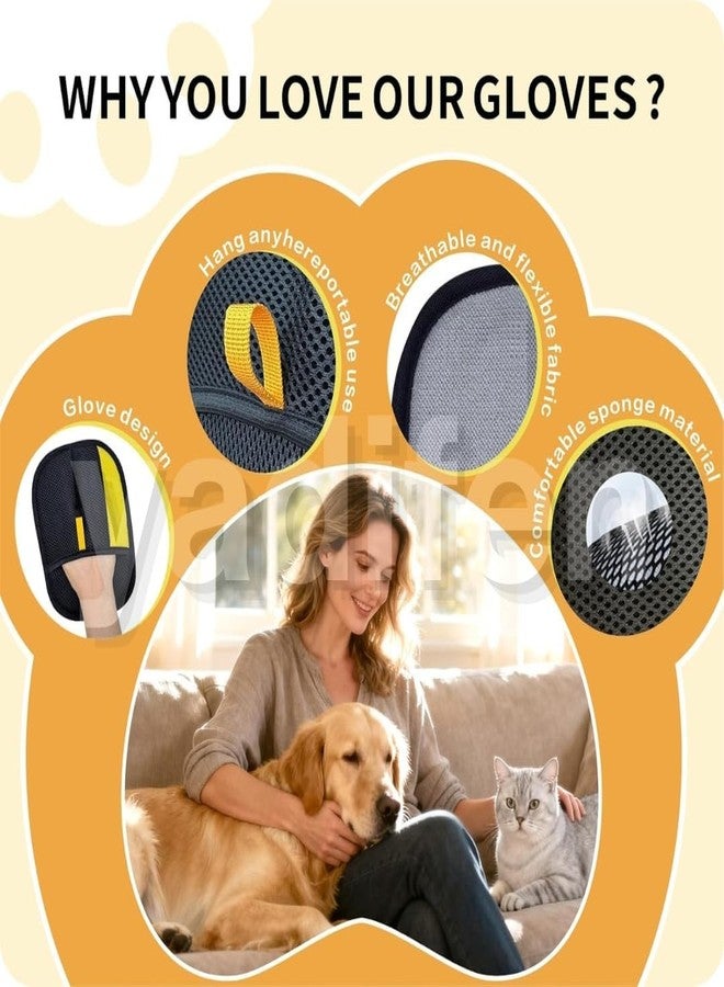 Wishbone Pet Hair Remover Glove for Cat and Dog | Reusable Fur Removal Glove | Removes Hair from Clothes | Furniture Carpet | Soft Silicone Grooming Glove | Easy Cleaning Lint Remover Tool | Pack of 1 | Black - Image 1