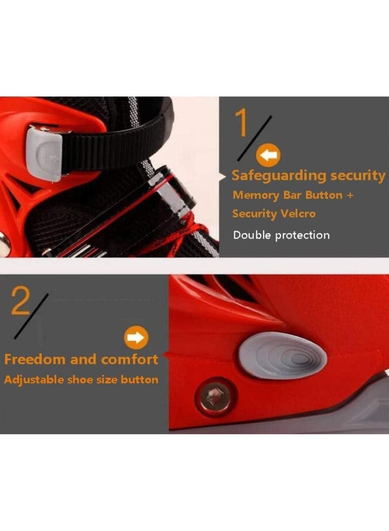 MONOGUE Double Roller Skates Shoes 4 Wheels Adjustable Shoe Size AREA for Boys And Girls - Image 2