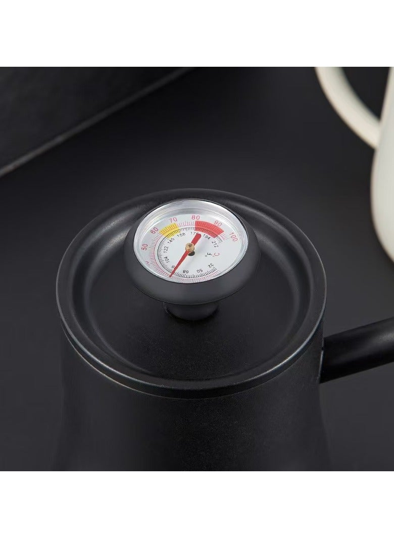 حصريا غلاية قهوة بمقبض خشبي من الفولاذ المقاوم للصدأ مع ميزان حرارة - Image 5