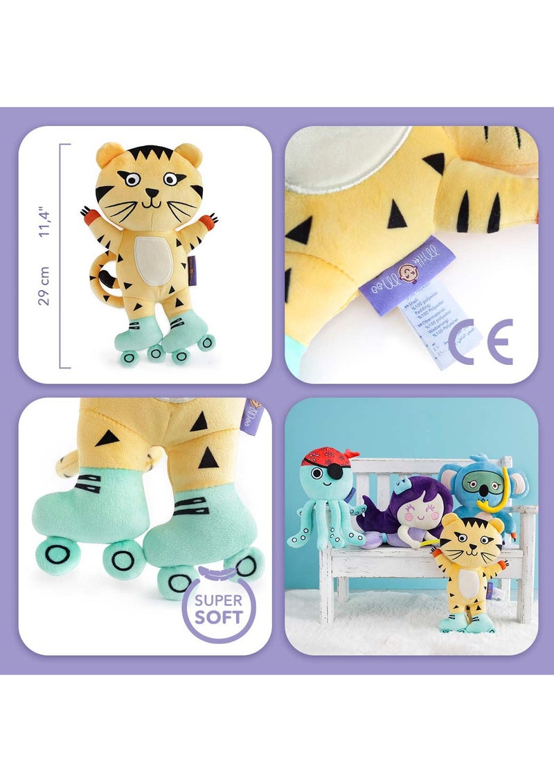 Milk & Moo - Milk&Moo Skater Cheetah Plush Toy, Cute Super Soft Toys, Perfect for Playing and Snuggling, Safe for Children, 100% Polyester, 11.4 inches - Image 1