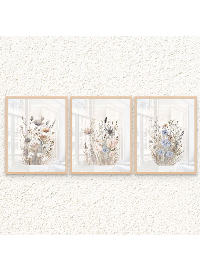 Art Decor Art Decor Framed Fine Art Set of 3 Abstract Modern Wall Art Print Vibrant Abstract Portrait with Matt Board Wall Décor for Office Living Room Bedroom Gifting Home Studio  - Image 1