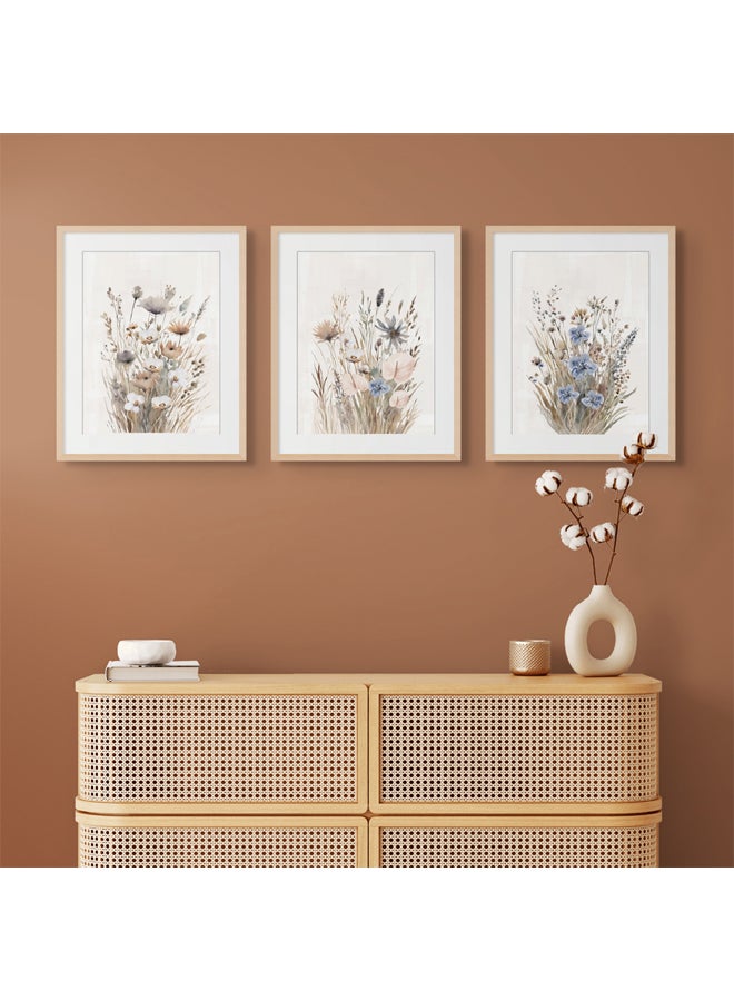 Art Decor Art Decor Framed Fine Art Set of 3 Abstract Modern Wall Art Print Vibrant Abstract Portrait with Matt Board Wall Décor for Office Living Room Bedroom Gifting Home Studio  - Image 3