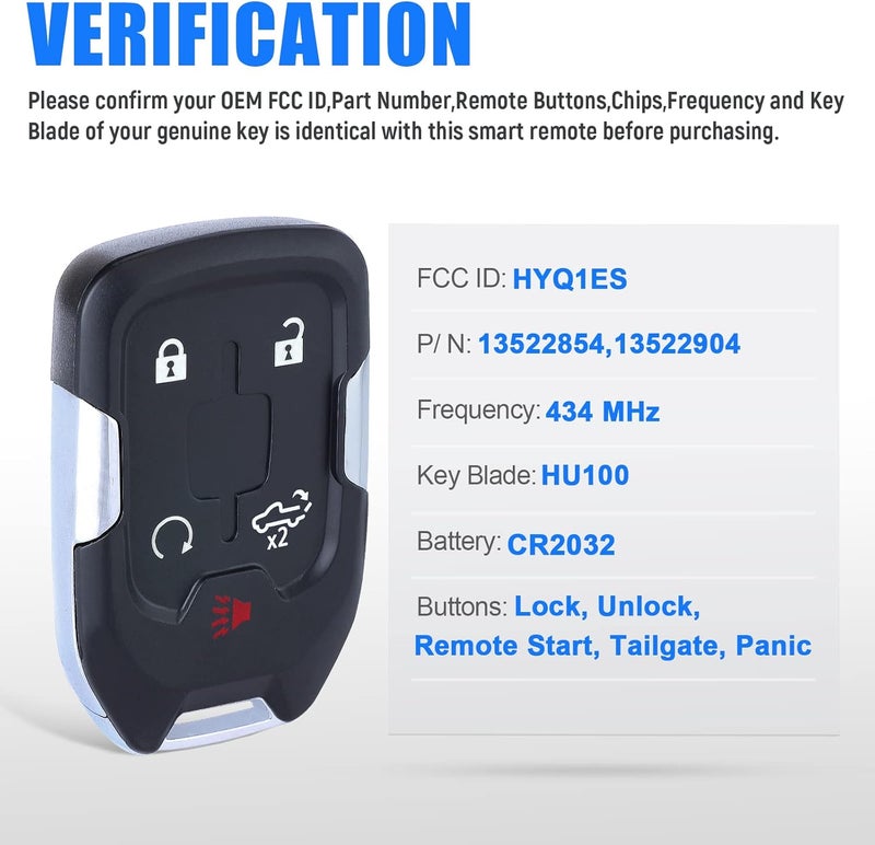 Keymall Keyless Entry Remote Key Fob for Chevrolet Silverado & GMC Sierra - Image 2