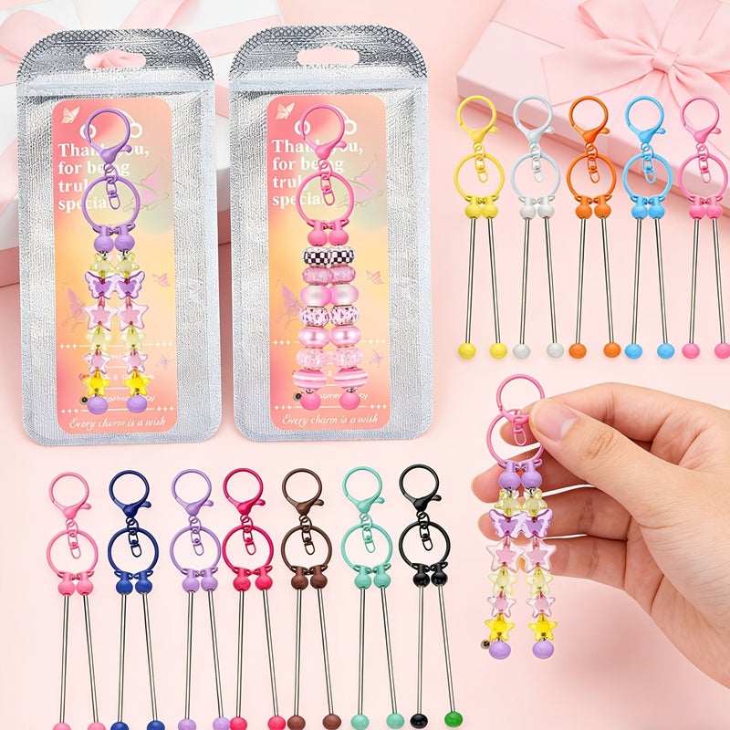 25 قطعة من النمط 7 مشابك لوبستر مسطحة الشكل مع خرز لصنع سلاسل المفاتيح DIY هدايا - Image 2