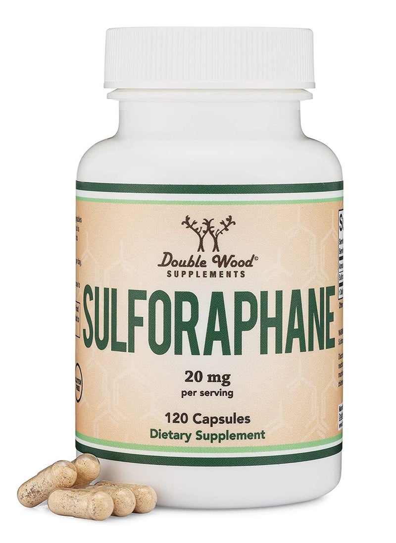 Double Wood Supplements - Sulforaphane Supplement 20Mg Of Activated And Stabilized Sulforaphane Per Serving (120 Capsules) Potent Broccoli Extract For Healthy Aging (Derived From Broccoli Sprouts Vegan Safe) By Double Wood - Image 1