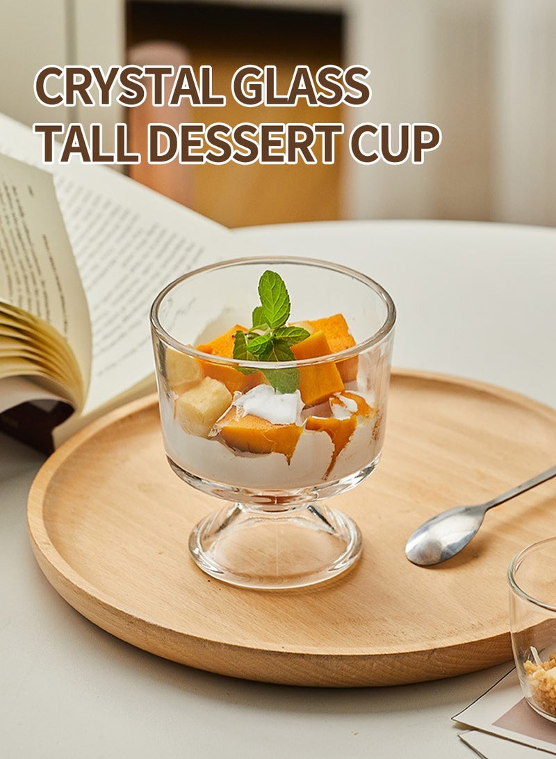 BEIRUI 2PCS Ice Cream Cups Dessert, Milkshake, Fruit and Pudding Glass Bowls, 280ML Perfect for Home, Restaurant and Party - Image 2