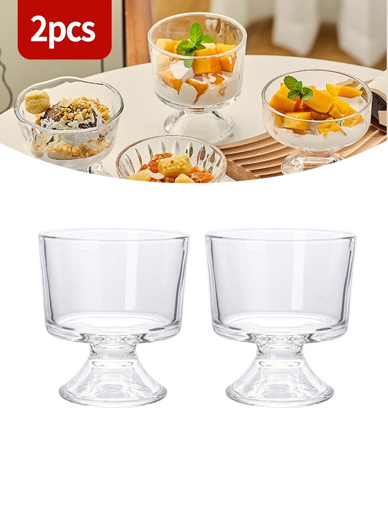 BEIRUI 2PCS Ice Cream Cups Dessert, Milkshake, Fruit and Pudding Glass Bowls, 280ML Perfect for Home, Restaurant and Party - Image 1