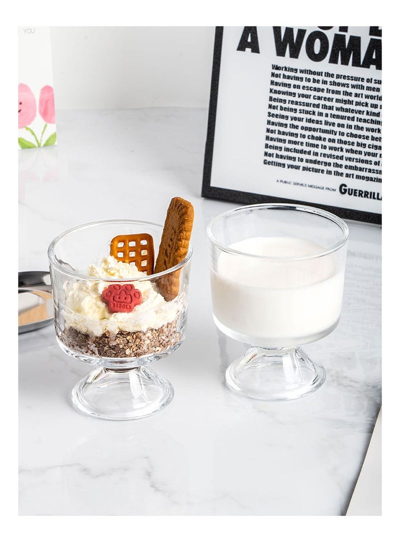 BEIRUI 2PCS Ice Cream Cups Dessert, Milkshake, Fruit and Pudding Glass Bowls, 280ML Perfect for Home, Restaurant and Party - Image 5