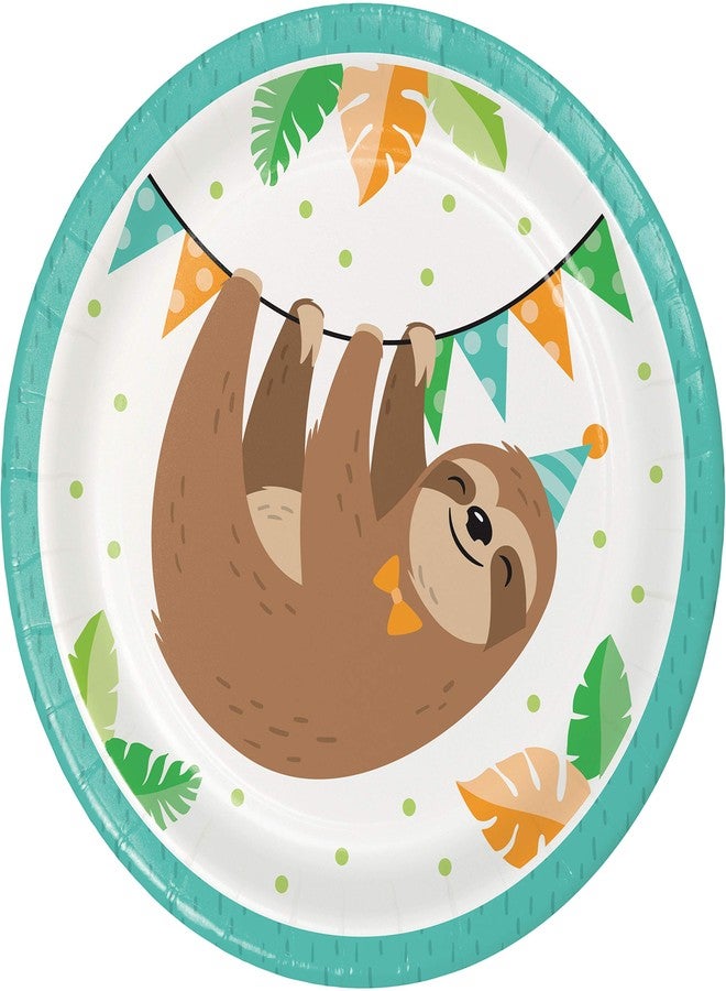Creative Converting "Sloth Party Dessert Plates, 8 ct, 7"", Multicolor" - Image 1