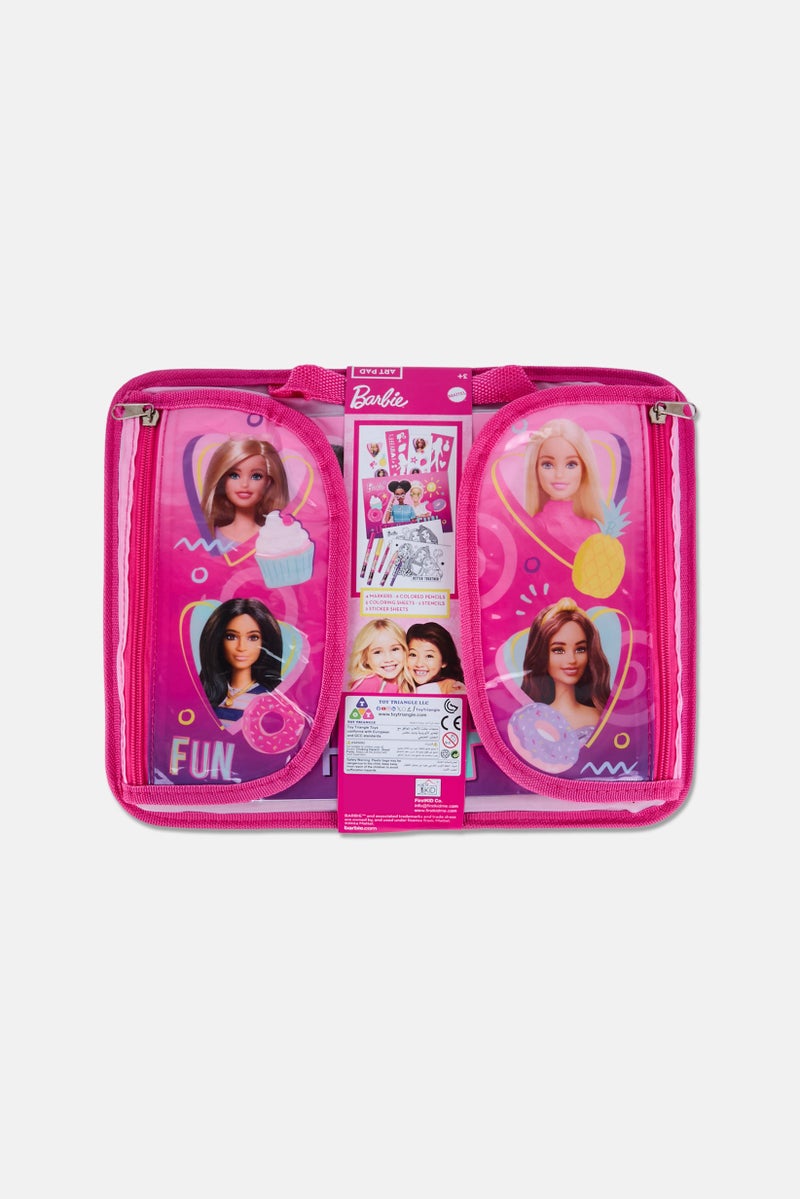 Barbie 19 Pieces Drawing Board Set, Pink - Image 1
