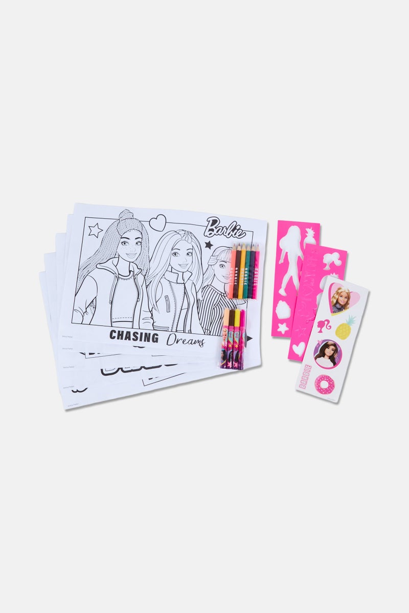 Barbie 19 Pieces Drawing Board Set, Pink - Image 5