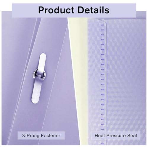 EEHZTSI 6-Pack Plastic andPockets and Prongs,2-Pocket and3 Fasteners, Holds 8-1/2" x 11" Paper for School/Office/Home, Pastel Color - Image 2