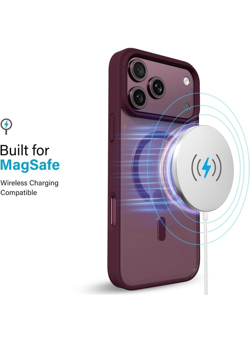 ACLIX Clear Magnetic Case for iPhone 17 Pro [Shockproof & Slim] Transparent Clear Hard Back Cover with high-Grade Protection | Deep Red - Image 4