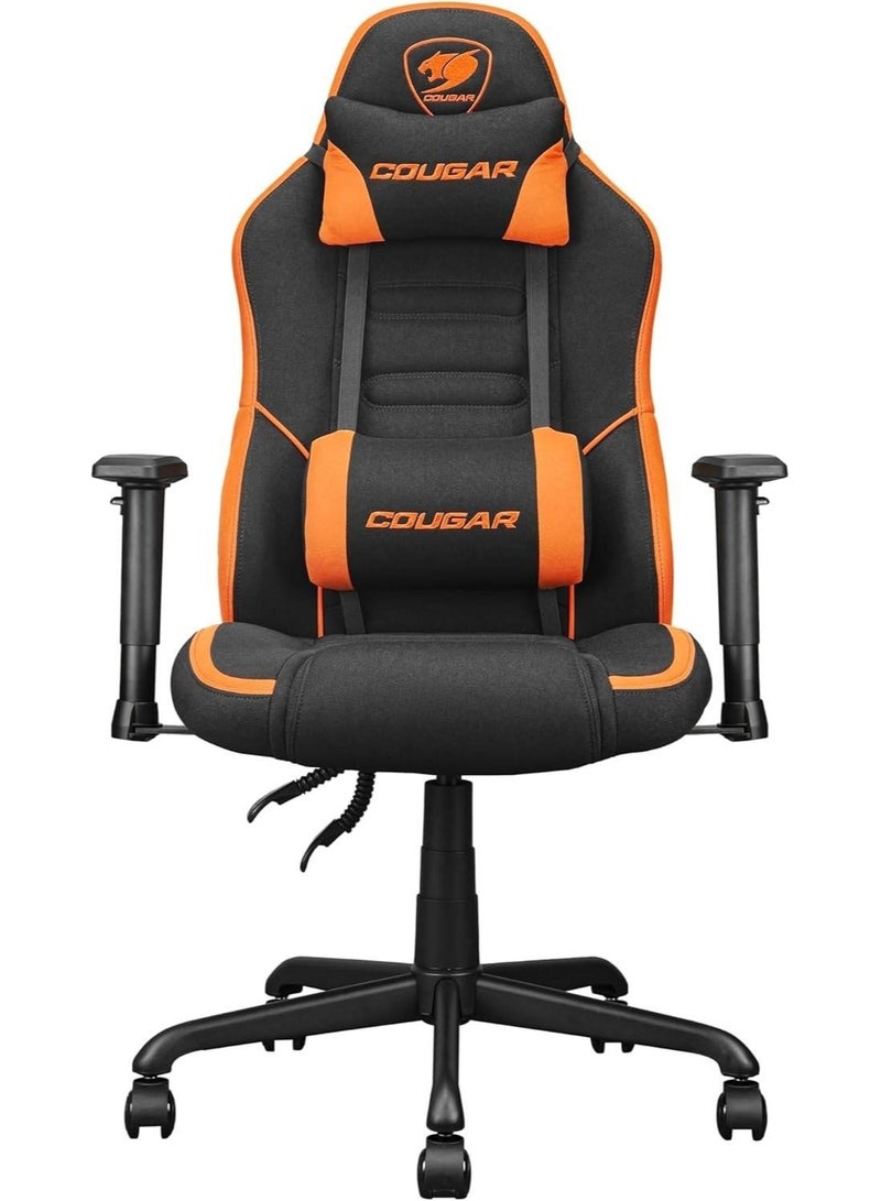 COUGAR Fusion SF Ergonomic Gaming Chair, Woven Fabric, Metal 5-Star Base, Built-in 3D Lumbar Support, Adjustable Armrest, Class 4 Gas Lift Cylinder, 120 kg, Orange/Black | 3MFSFORB.0001 - Image 1