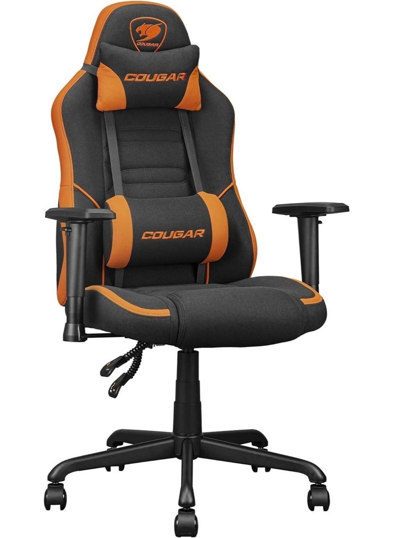 COUGAR Fusion SF Ergonomic Gaming Chair, Woven Fabric, Metal 5-Star Base, Built-in 3D Lumbar Support, Adjustable Armrest, Class 4 Gas Lift Cylinder, 120 kg, Orange/Black | 3MFSFORB.0001 - Image 2