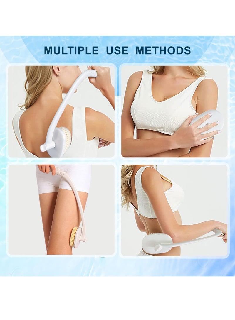 Long Handle Shower Brush for Body, Exfoliating Back Scrubber with 3 Replaceable Heads, Improves Skin Health - Perfect for Women, Men, and Elderly - Image 5