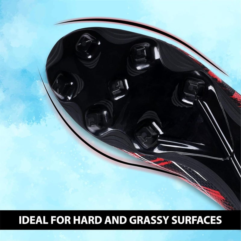 Nivia Infra 2.0 Football Shoes - Black/Red - Image 4
