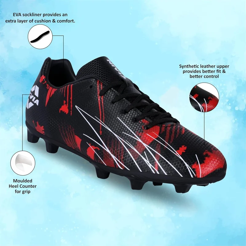Nivia Infra 2.0 Football Shoes - Black/Red